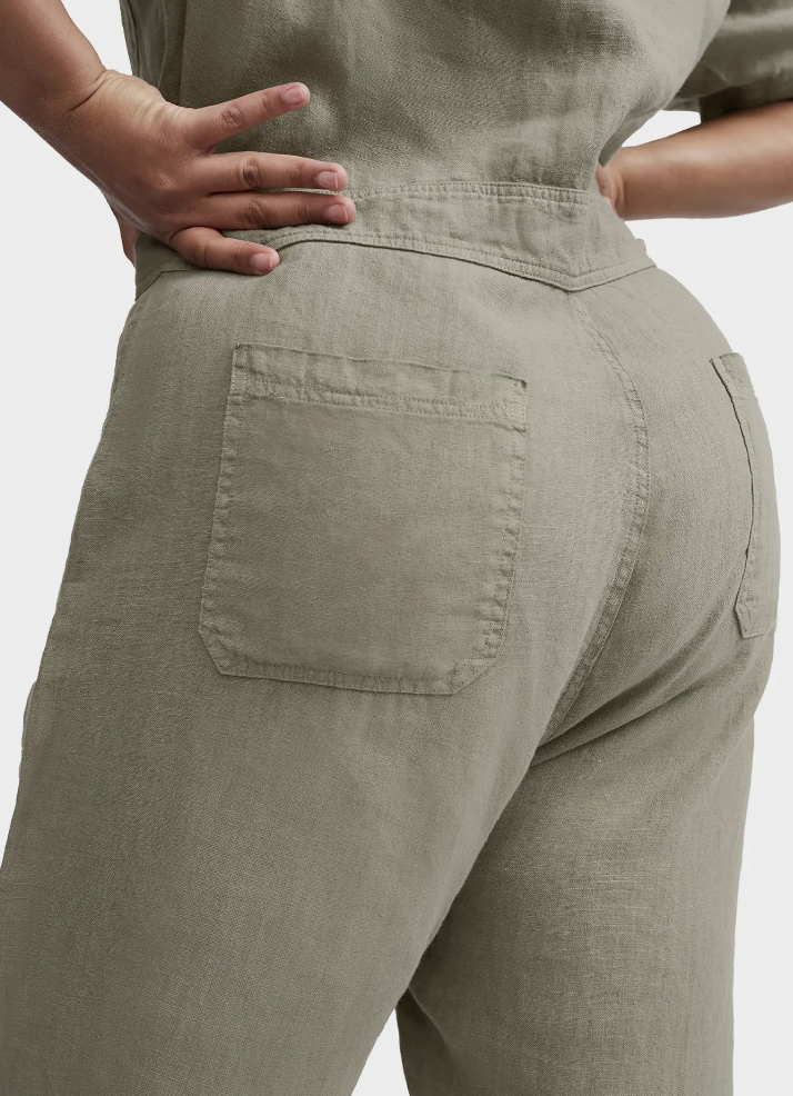 Linen Short Sleeve Jumpsuit