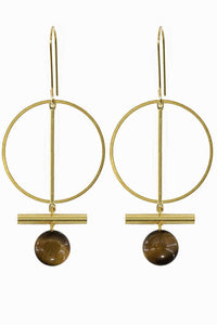 Ring & Bar Tiger Eye Earrings