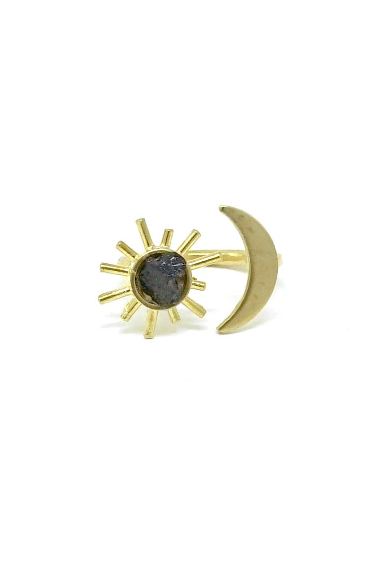 Stone and Moon Ring