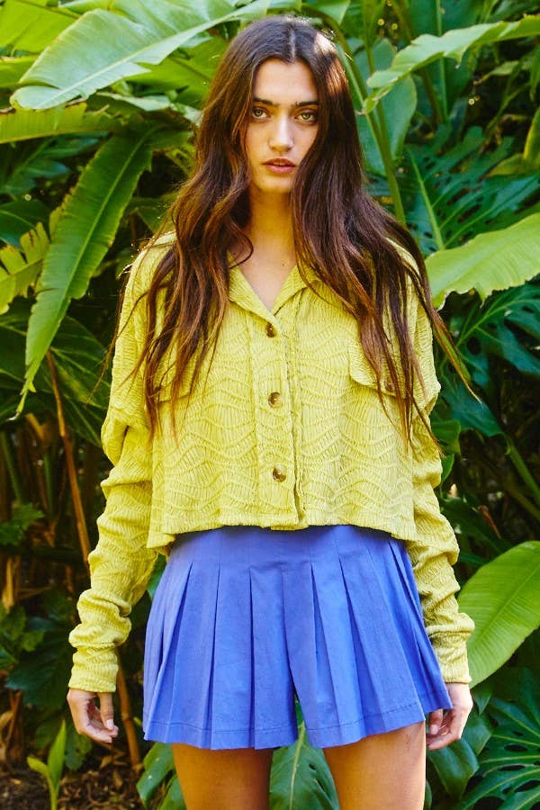Cropped Textured Shacket