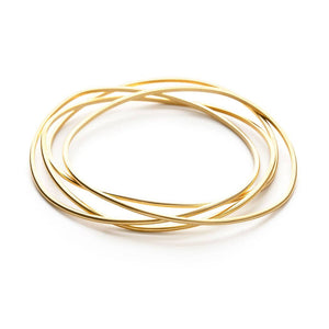 Gold Wave Bangle Set